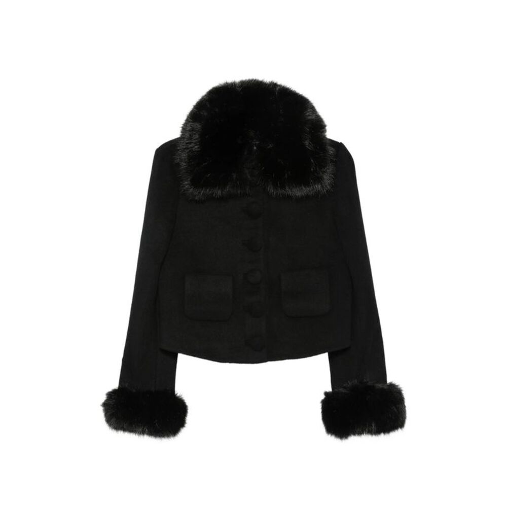 Self-Portrait Black Jackets - Faux Fur & Shearling Jackets Women